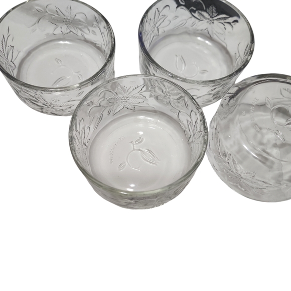 Floral Crystal PH Fantasia poinsettia ramekins clear Set Of 4 - Picture 5 of 8
